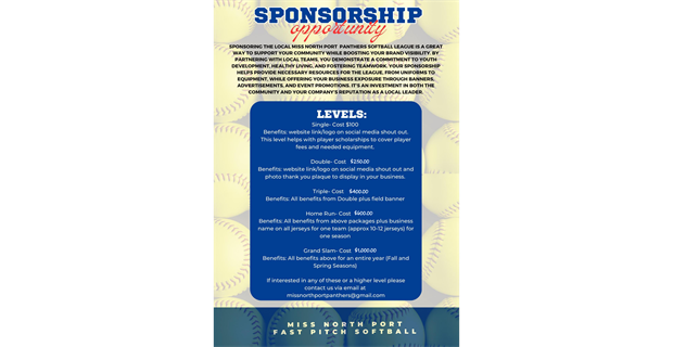 SPONSORS NEEDED !!!!!